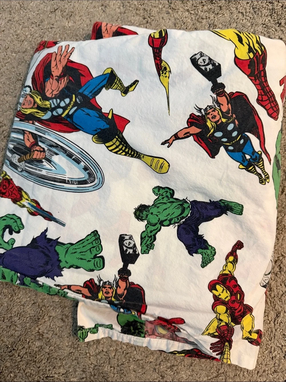 Pottery Barn Kids Marvel Full size Sheet set with one pillowcase